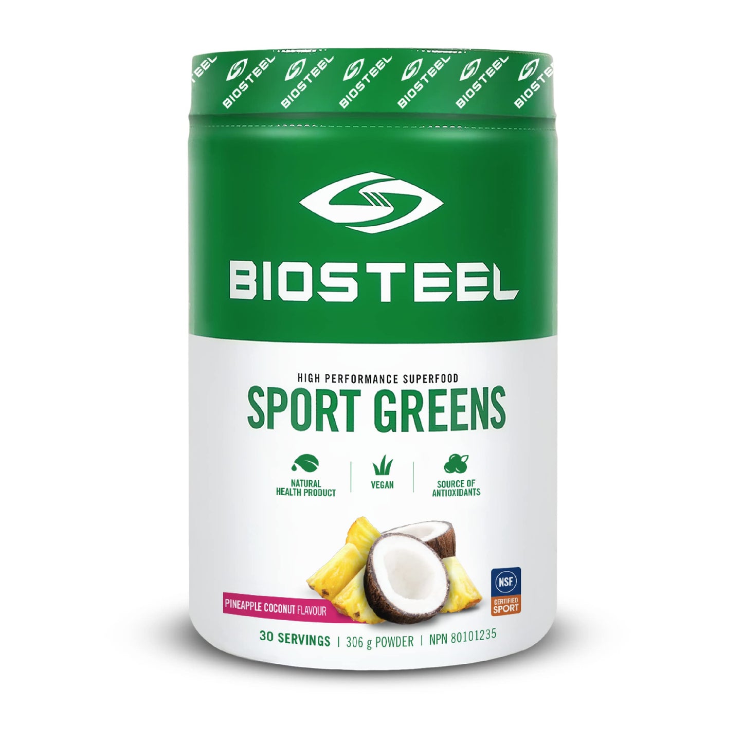 BIOSTEEL Sport Greens Powder Pineapple Coconut, 10.79 Ounce