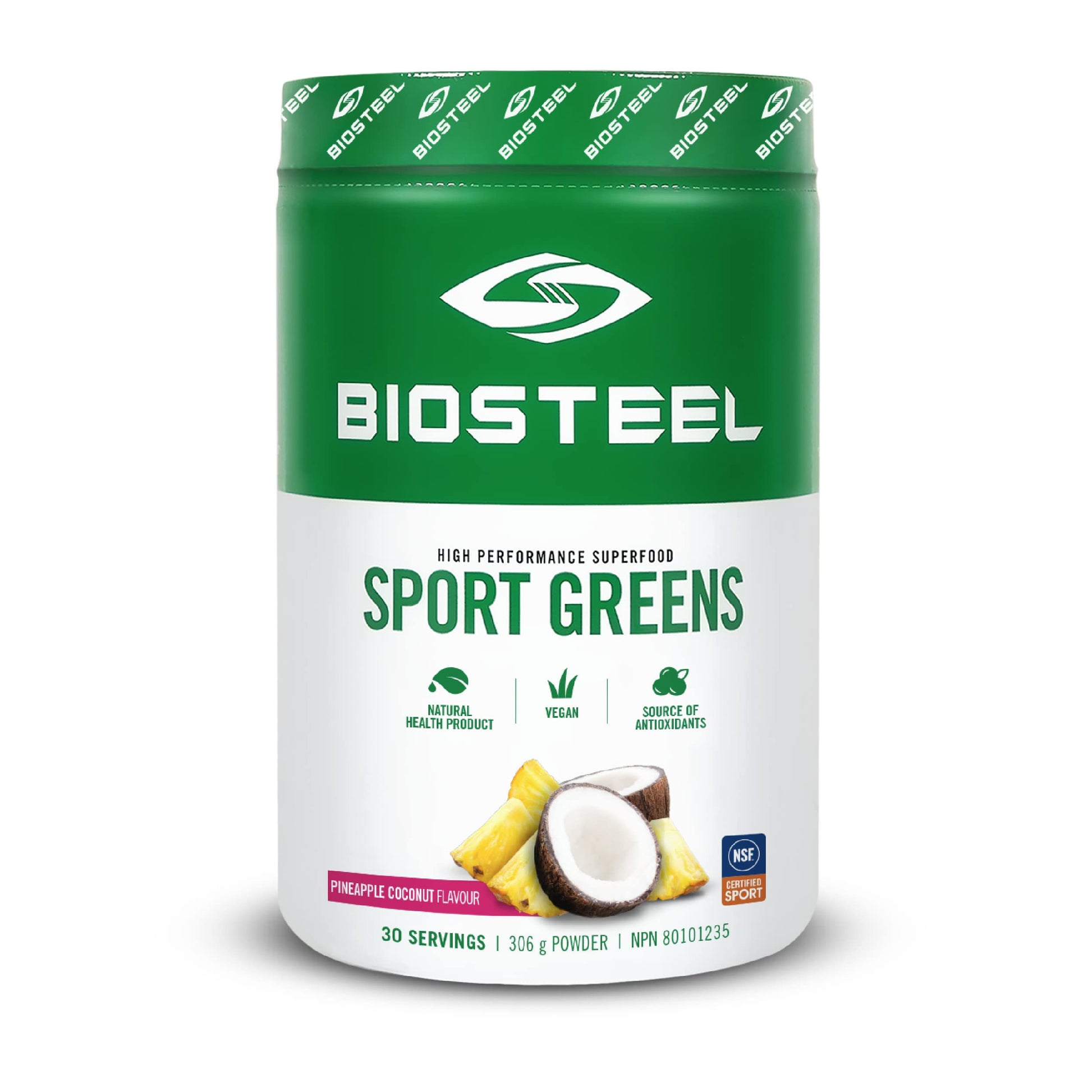 BIOSTEEL Sport Greens Powder Pineapple Coconut, 10.79 Ounce