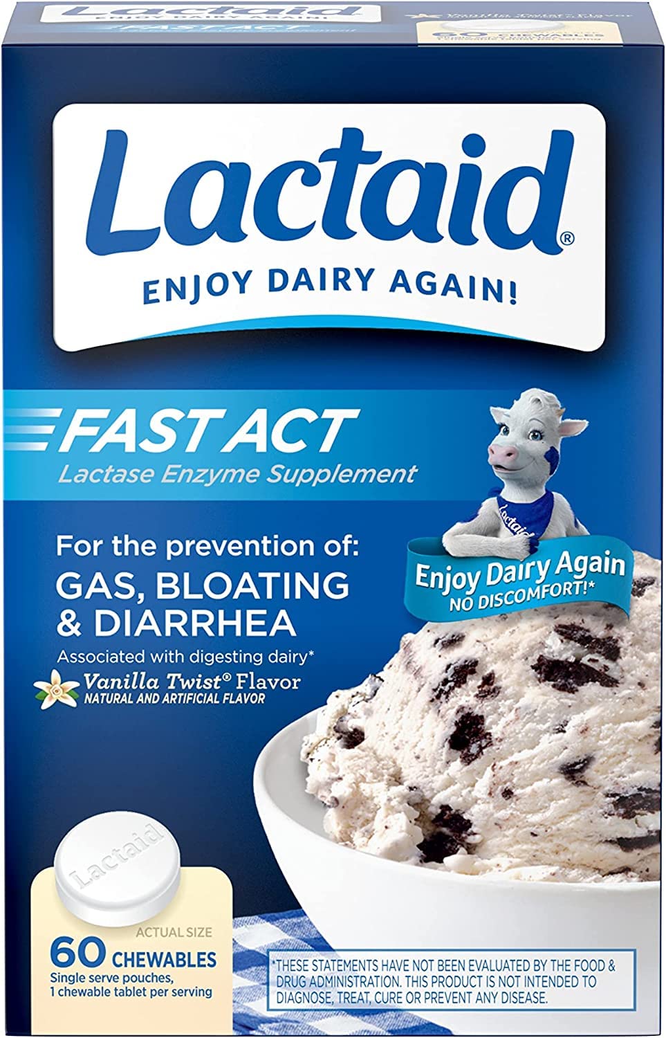 Lactaid Fast Act Lactose Intolerance Relief Chewables 300 Count
