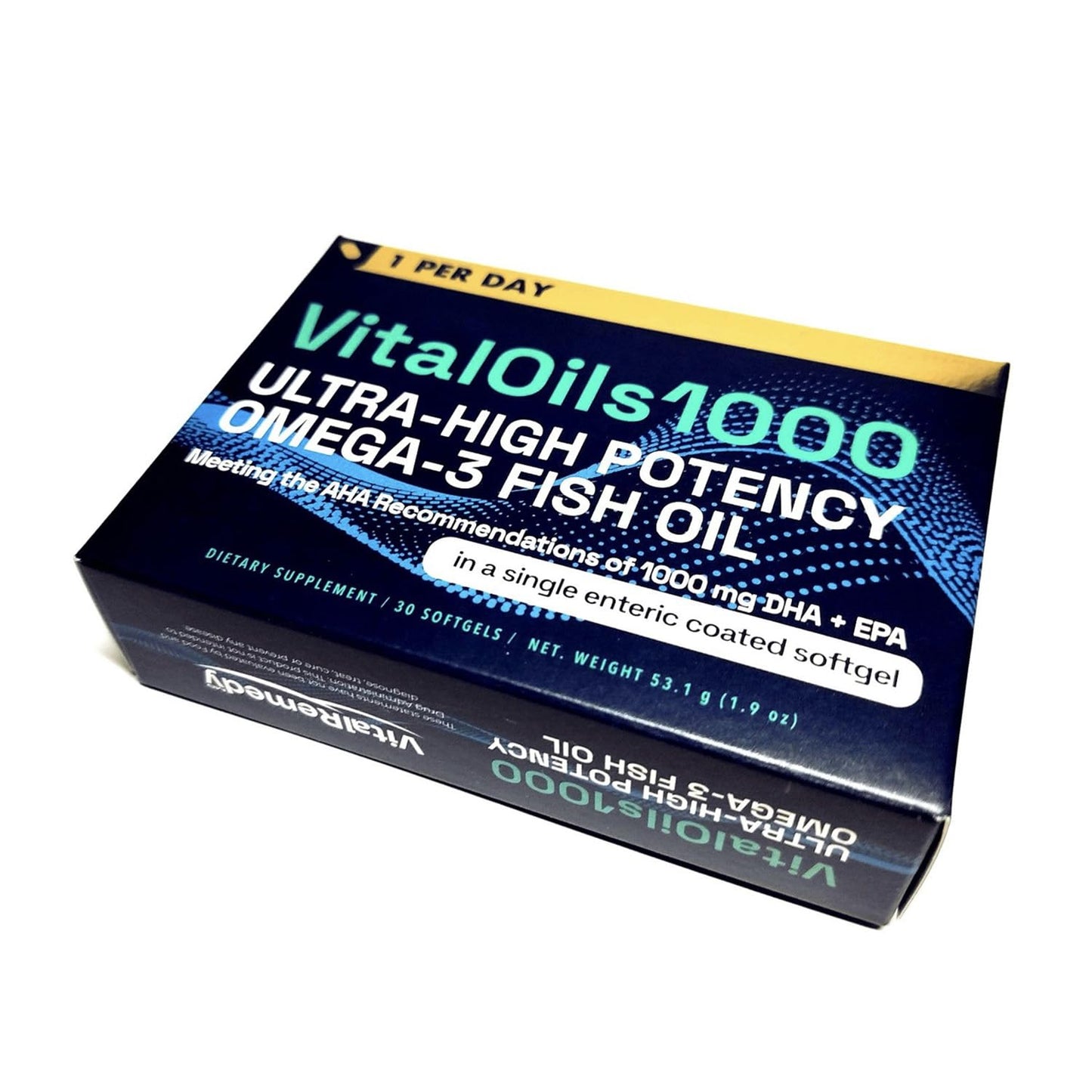 VitalRemedyMD Omega-3 Fish Oil 1200mg (750 DHA+450 EPA) Softgels 30