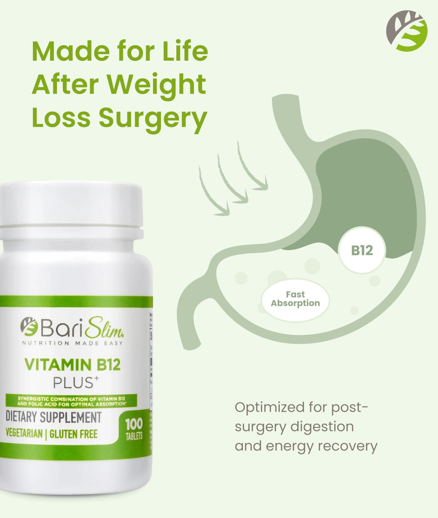 BariSlim Vitamin B12 Plus Tablets 100 Tablets