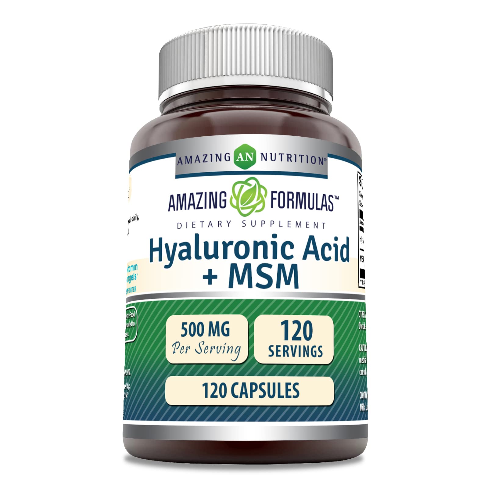 Amazing Nutrition Hyaluronic Acid & MSM Supplement 120 Capsules