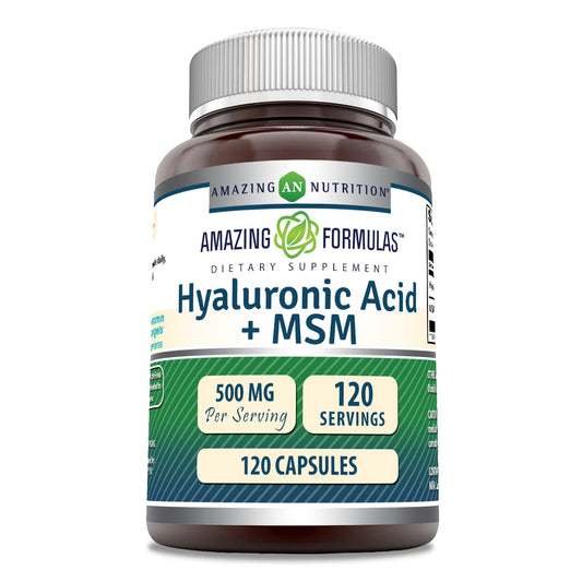 Amazing Nutrition Hyaluronic Acid & MSM Supplement 120 Capsules