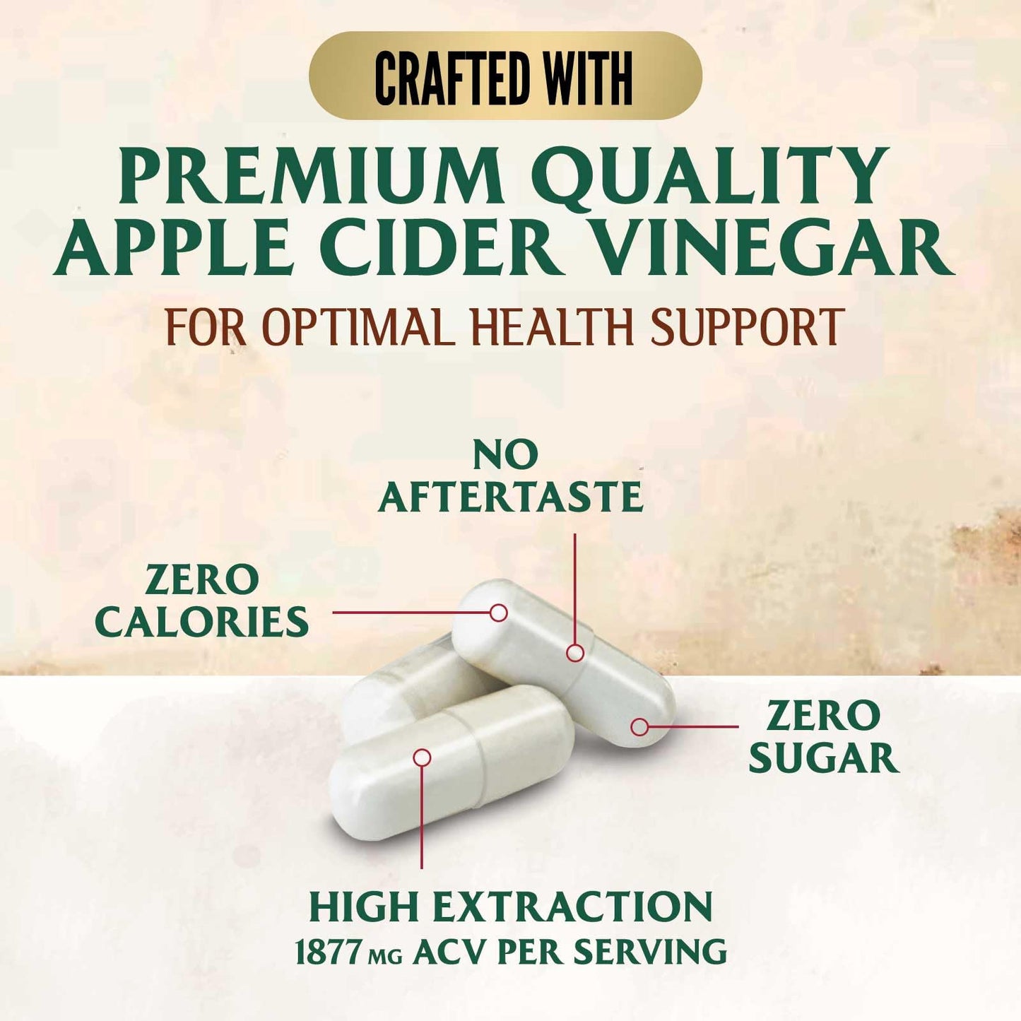 Nature's Nutrition Apple Cider Vinegar 1877mg per Serving Capsules 120 Count