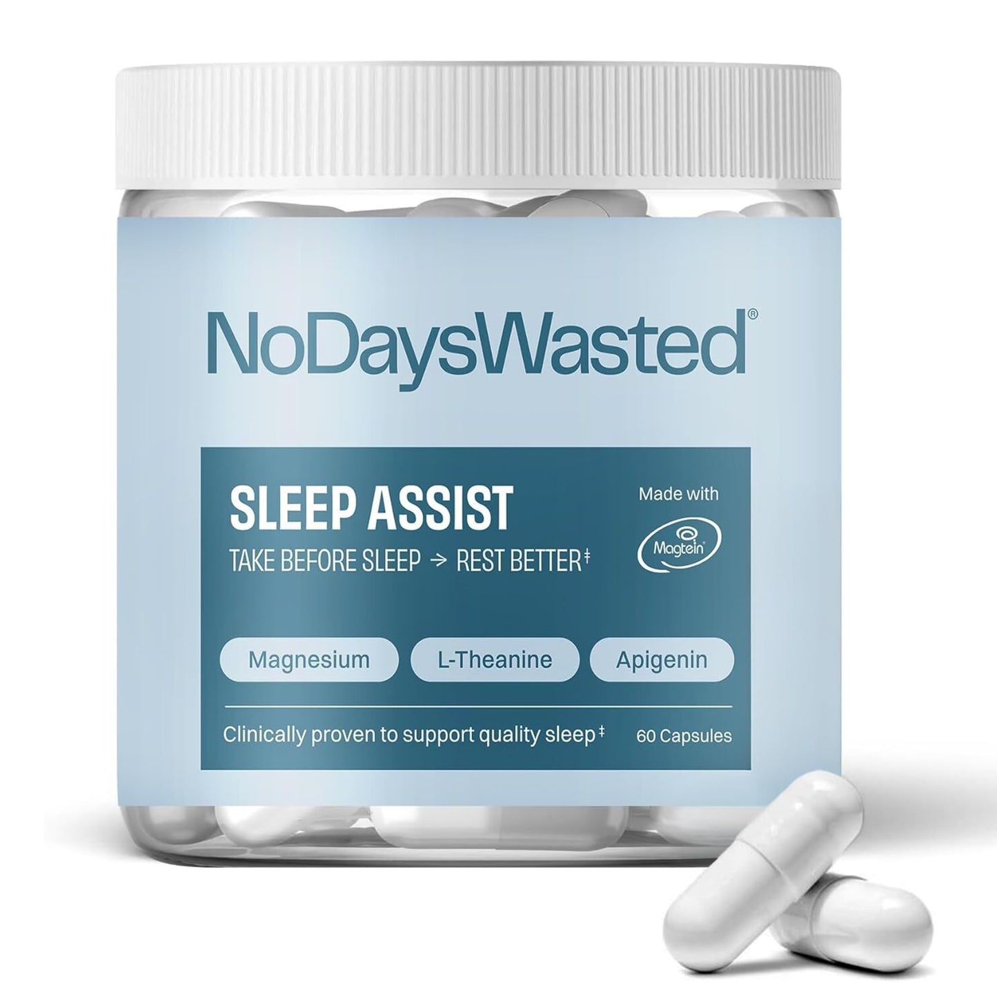 No Days Wasted Magnesium Sleep Supplement 60 Capsules