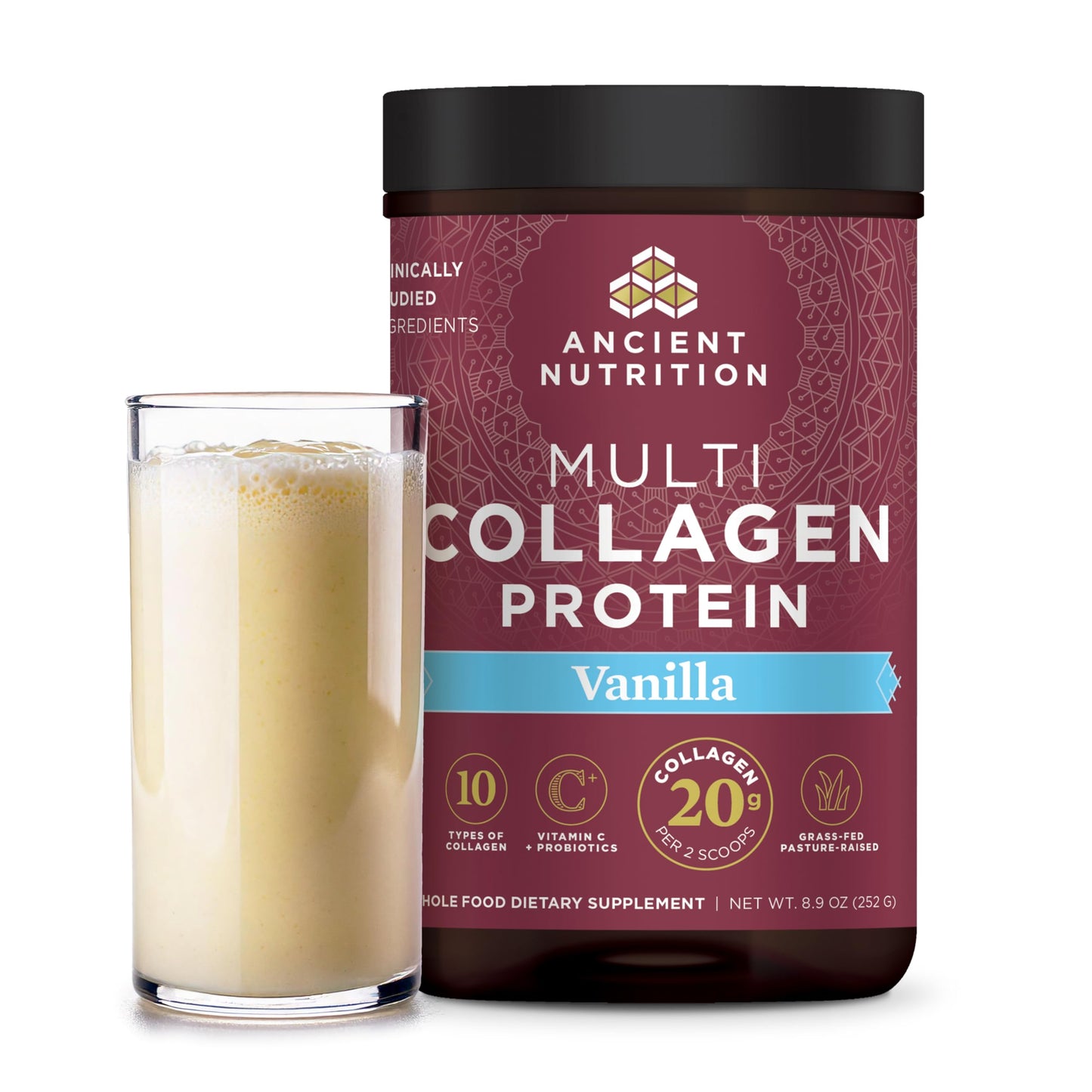 Ancient Nutrition Collagen Peptides Powder, Multi Collagen Protein, Vanilla, 24 Servings
