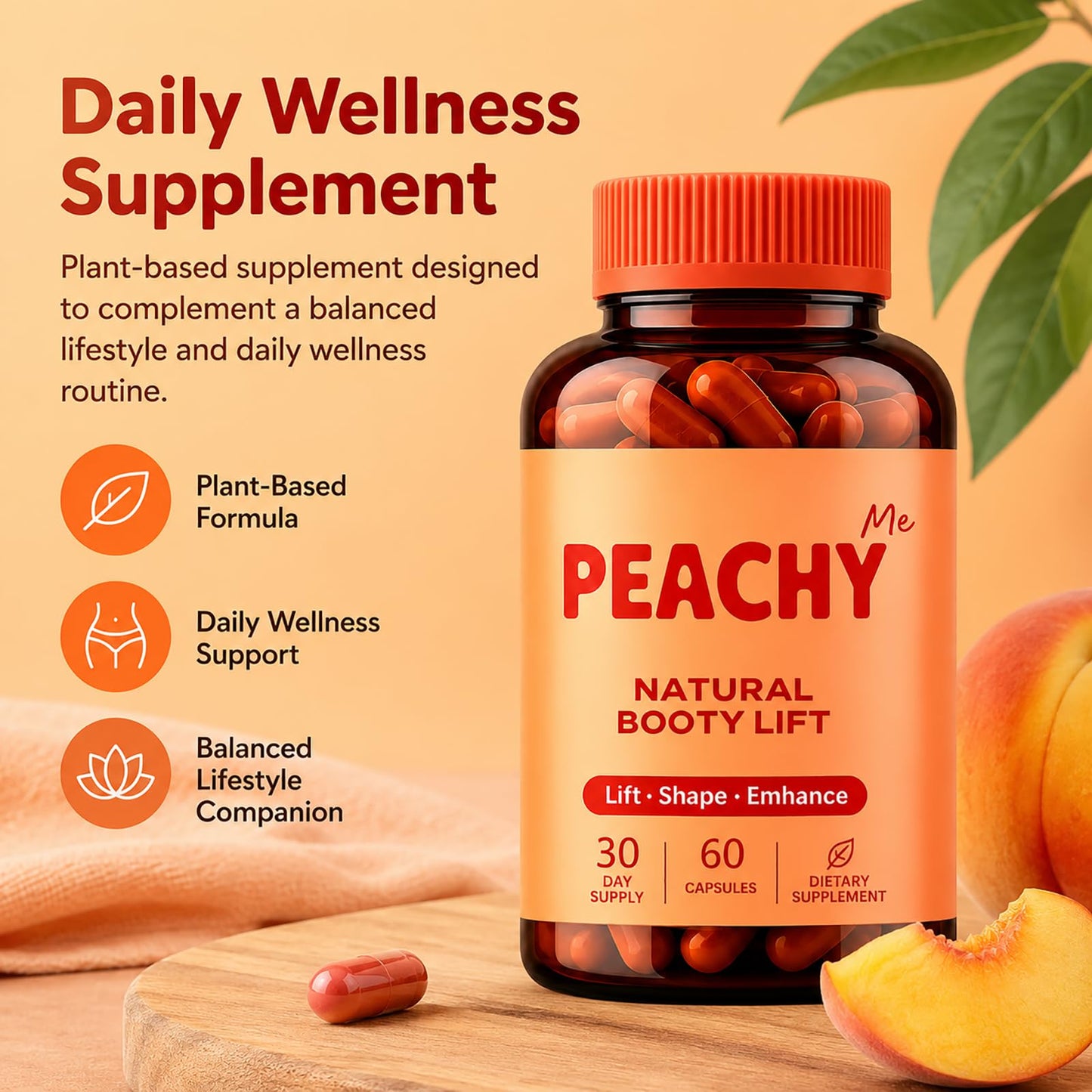 A Better You Peachy Me Curvy Support Capsules 60 Count