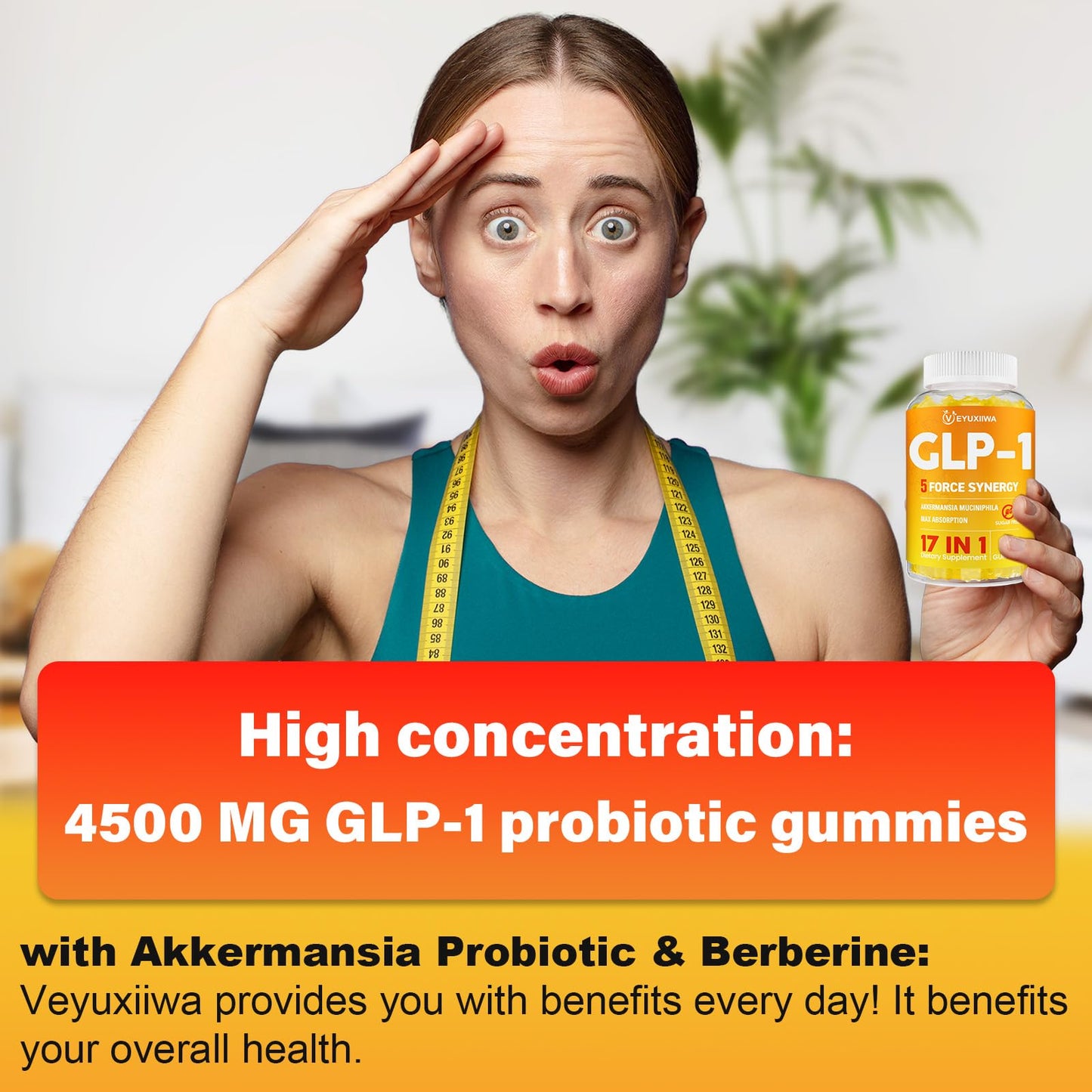 Veyuxiiwa GLP-1 Probiotic Gummies, 90 Gummies