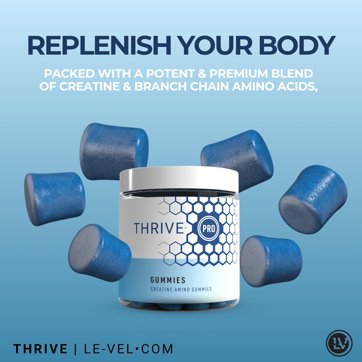 Le-Vel Thrive PRO Gummies Creatine Nutritional Supplement, Gummies, 60 Count