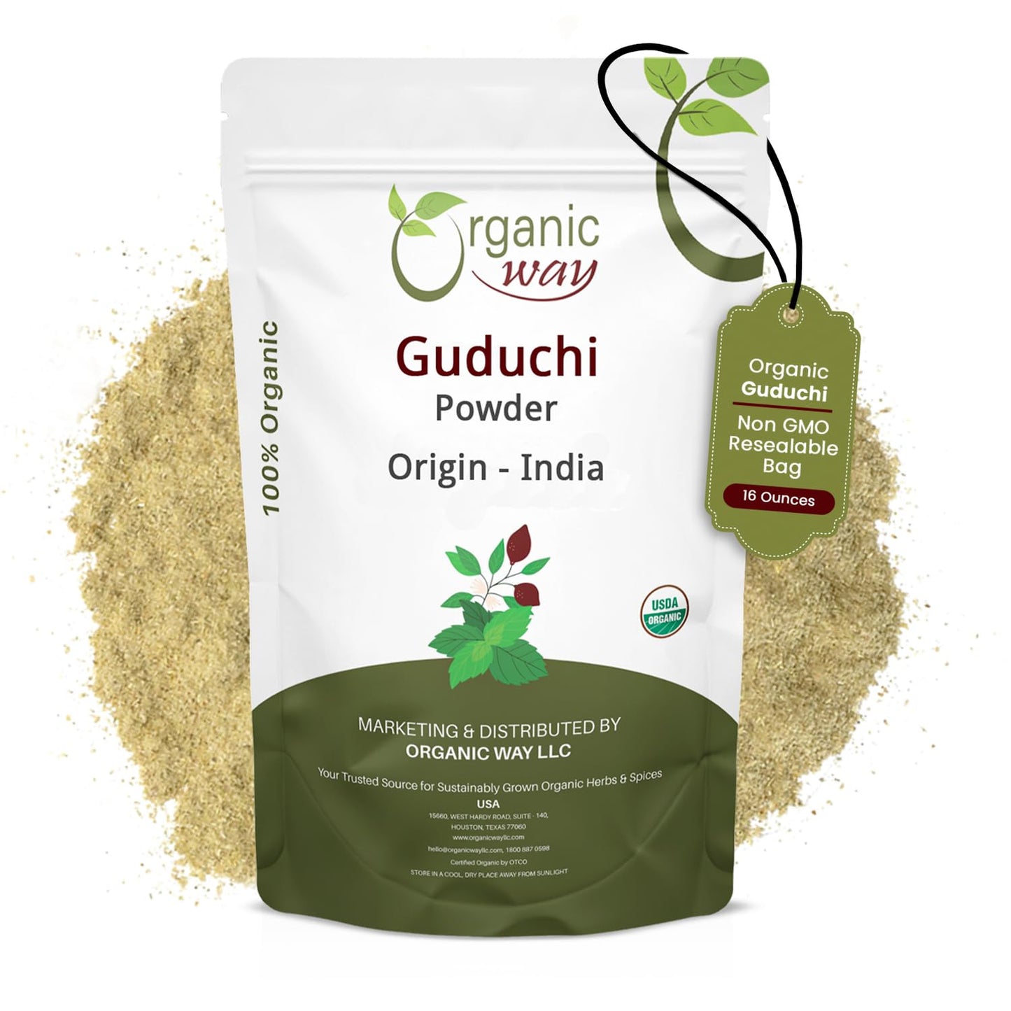 Organic Way Guduchi Powder (Tinospora cordifolia), 16 oz