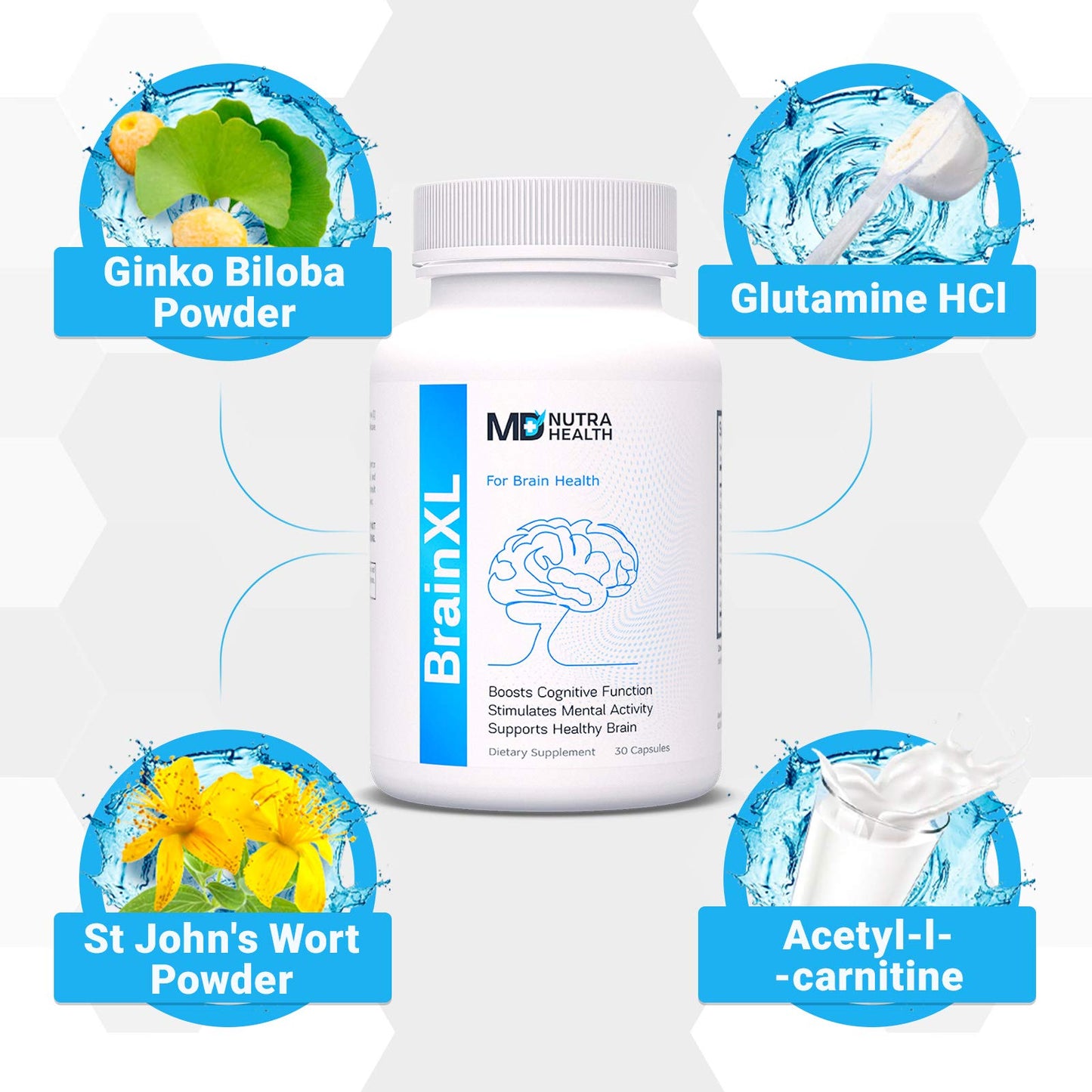 Memotenz Brain Function Supplement Capsules, 90 Count