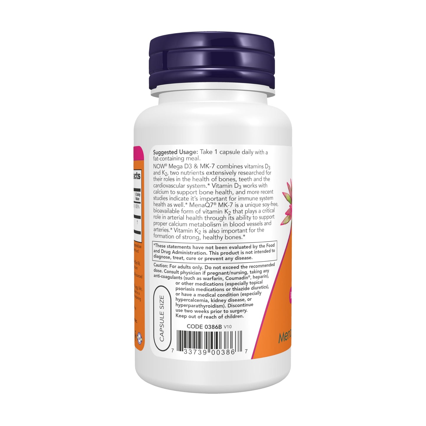 NOW Foods Mega D-3 & MK-7 Capsules, 120 Count
