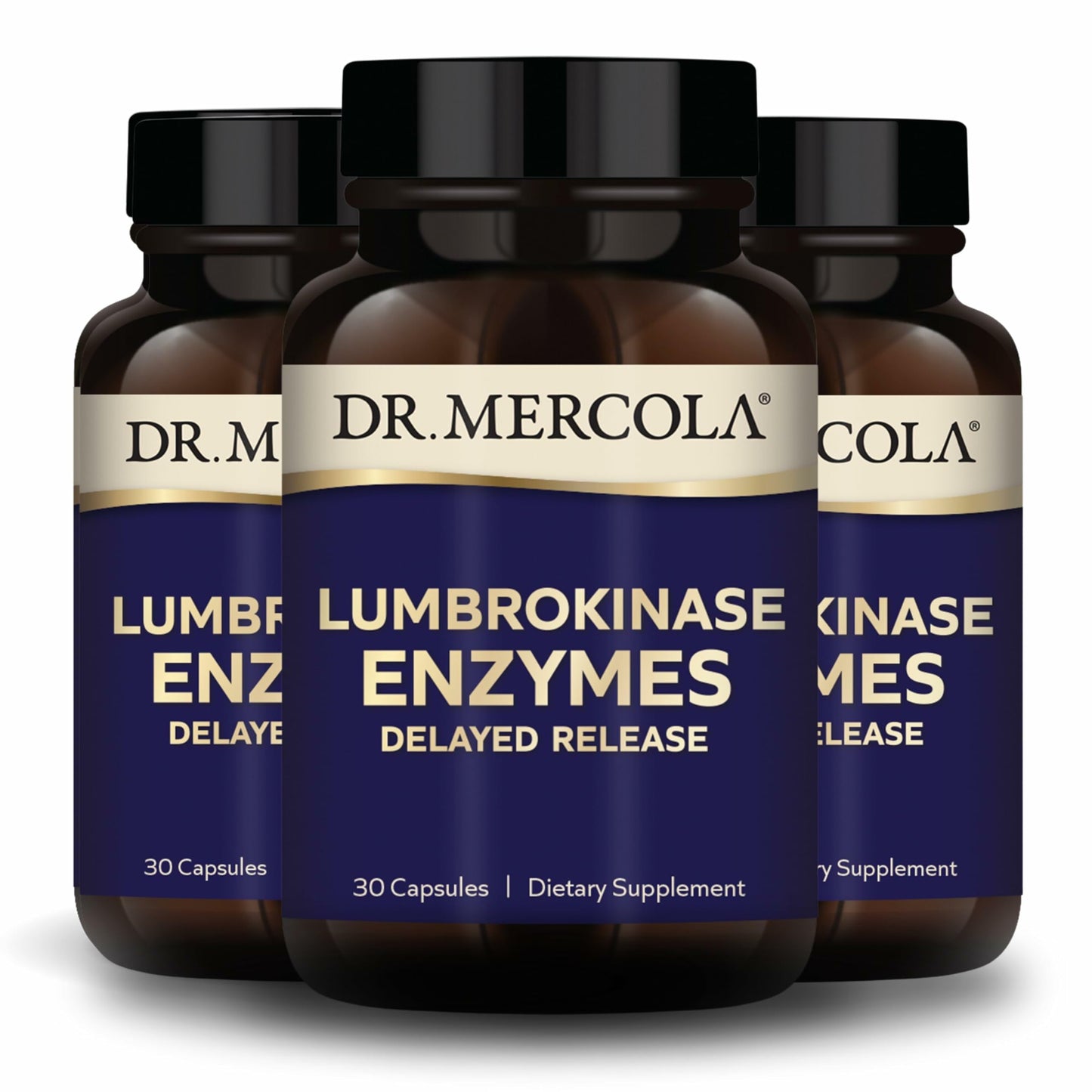 Dr. Mercola Lumbrokinase Enzymes Delayed Release Formula Dietary Supplement for Cardiovascular & Energy Support 90 Capsules