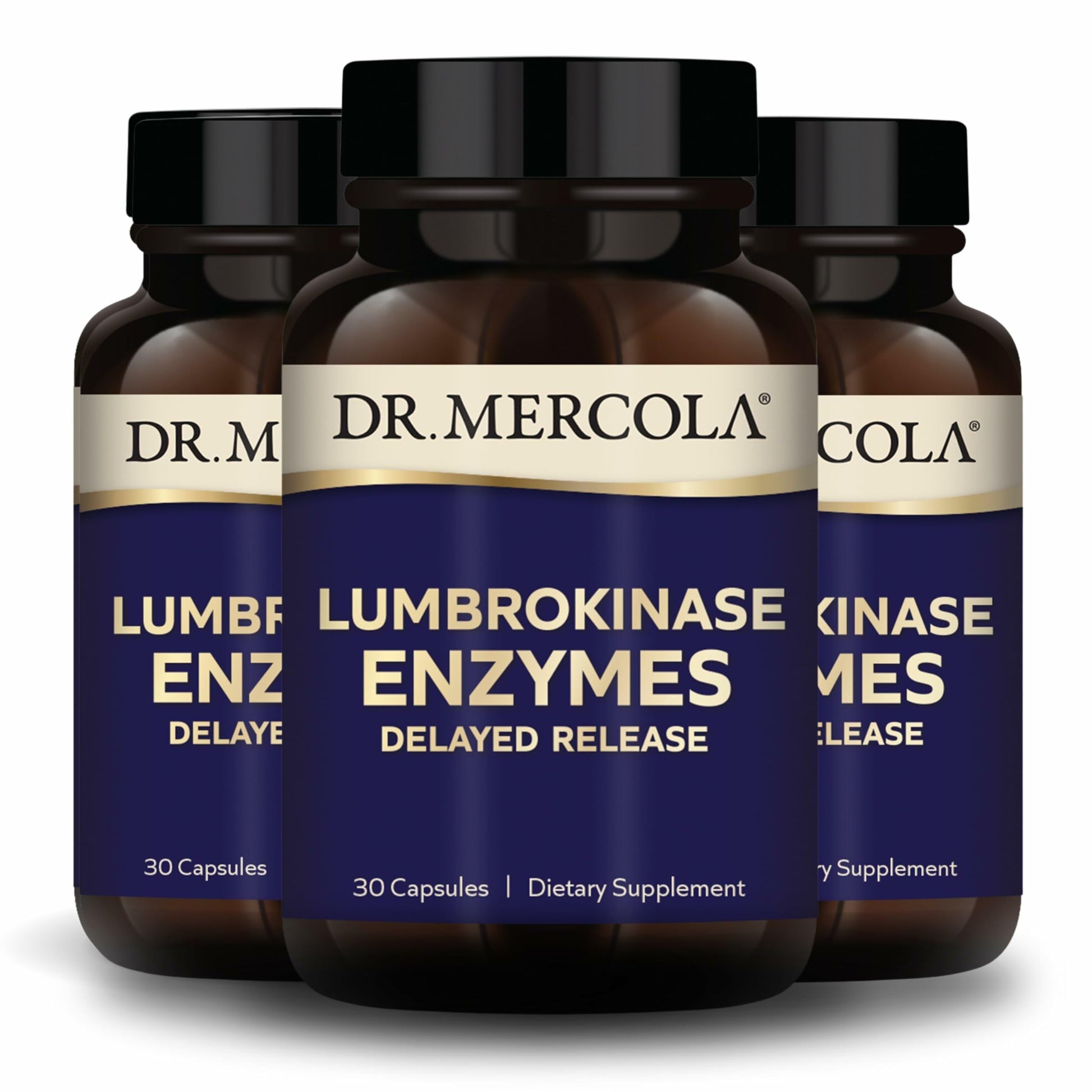 Dr. Mercola Lumbrokinase Enzymes Delayed Release Formula Dietary Supplement for Cardiovascular & Energy Support 90 Capsules