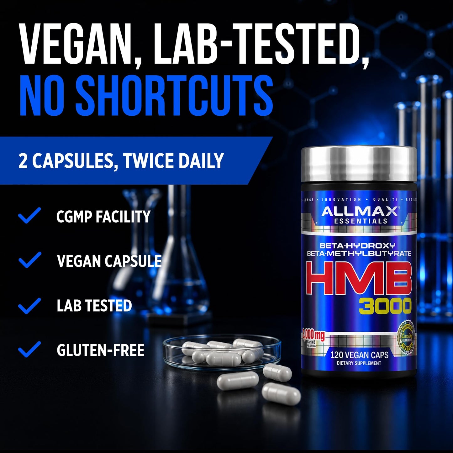 ALLMAX HMB Capsules 3000 mg, 120 Count