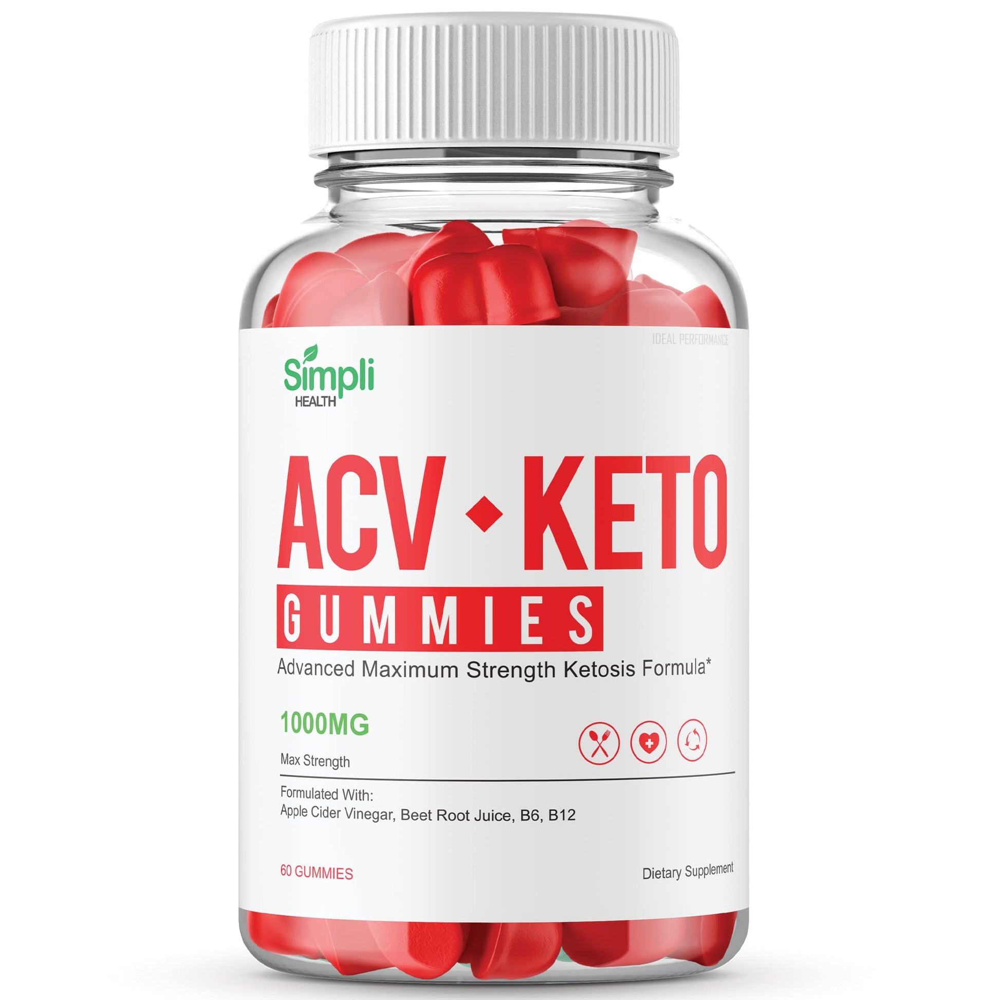 IDEAL PERFORMANCE Simpli Health ACV Keto Gummies 60 Count