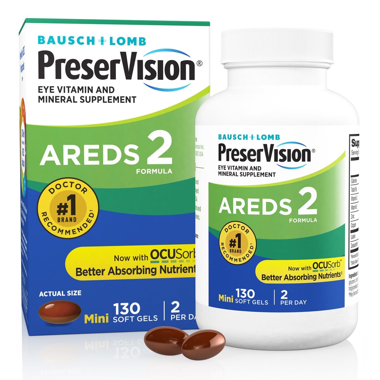PreserVision AREDS 2 Eye Vitamins Softgels, 130 Count