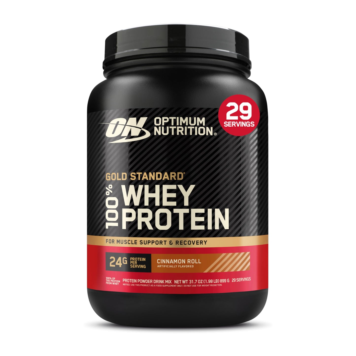 Optimum Nutrition Gold Standard 100% Whey Protein Powder Cinnamon Roll, 2 Pound, 32 Servings