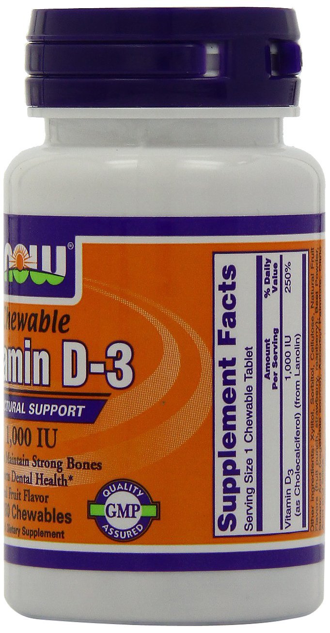 NOW Foods Vitamin D-3 1,000 IU Tablets, 360 Tablets