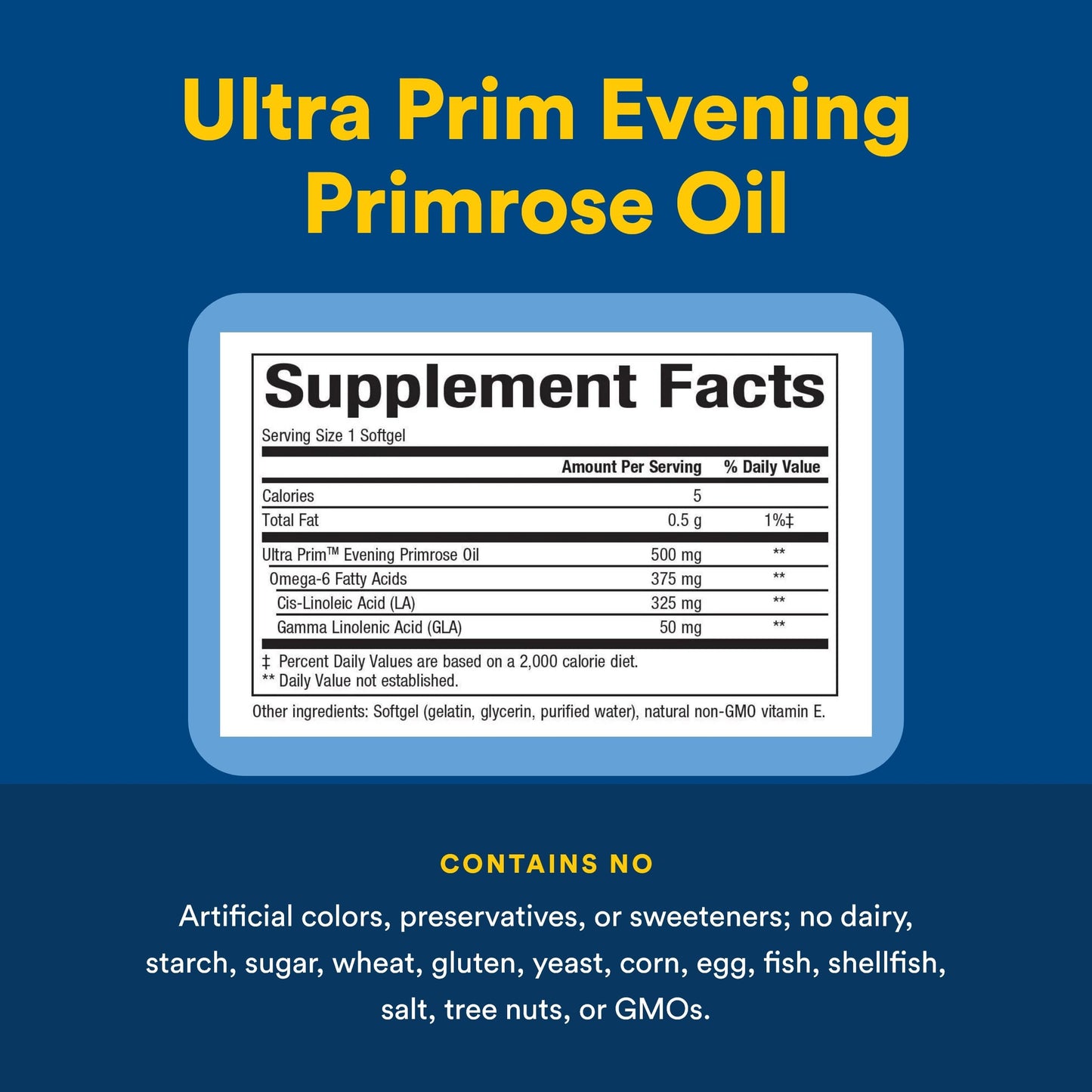 Natural Factors Omega Factors Ultra Prim Evening Primrose Oil 500 mg Softgels 180 Count