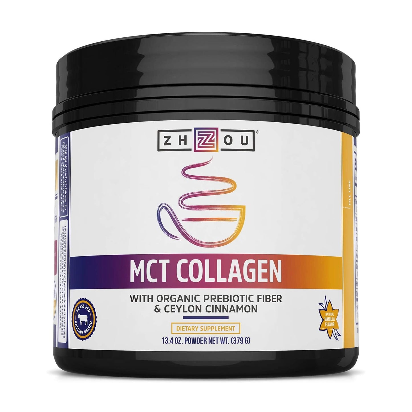 ZHOU MCT Flavored Collagen Peptides Powder for Women and Men, 13.4 oz