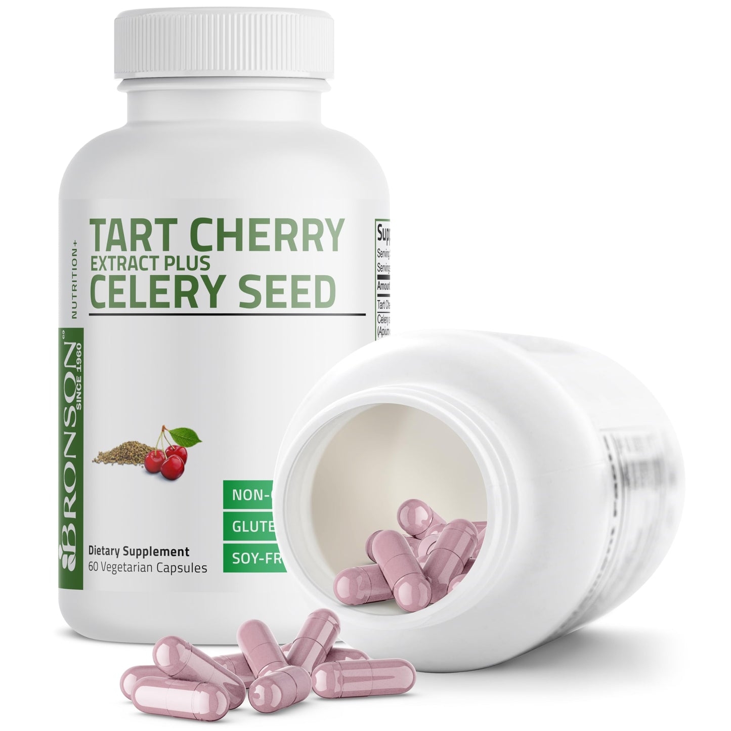 Bronson Tart Cherry Extract + Celery Seed Capsules, 60 Capsules