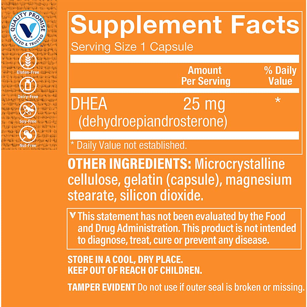 The Vitamin Shoppe DHEA 25MG Hormonal and Healthy Aging Capsule, 1 Count
