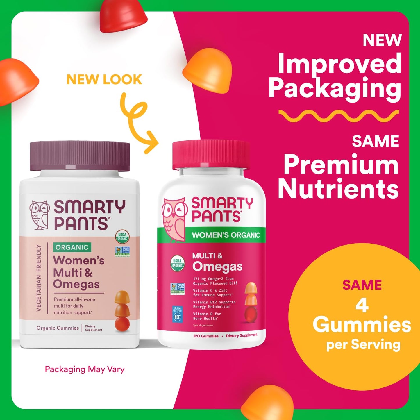 SmartyPants Organic Women's Multivitamin Gummies, 120 Count