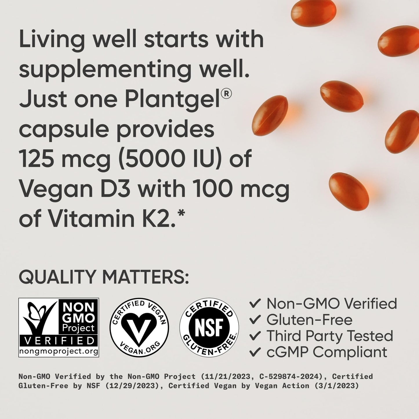 Sports Research Vitamin D3 with K2 Softgels 120 Count