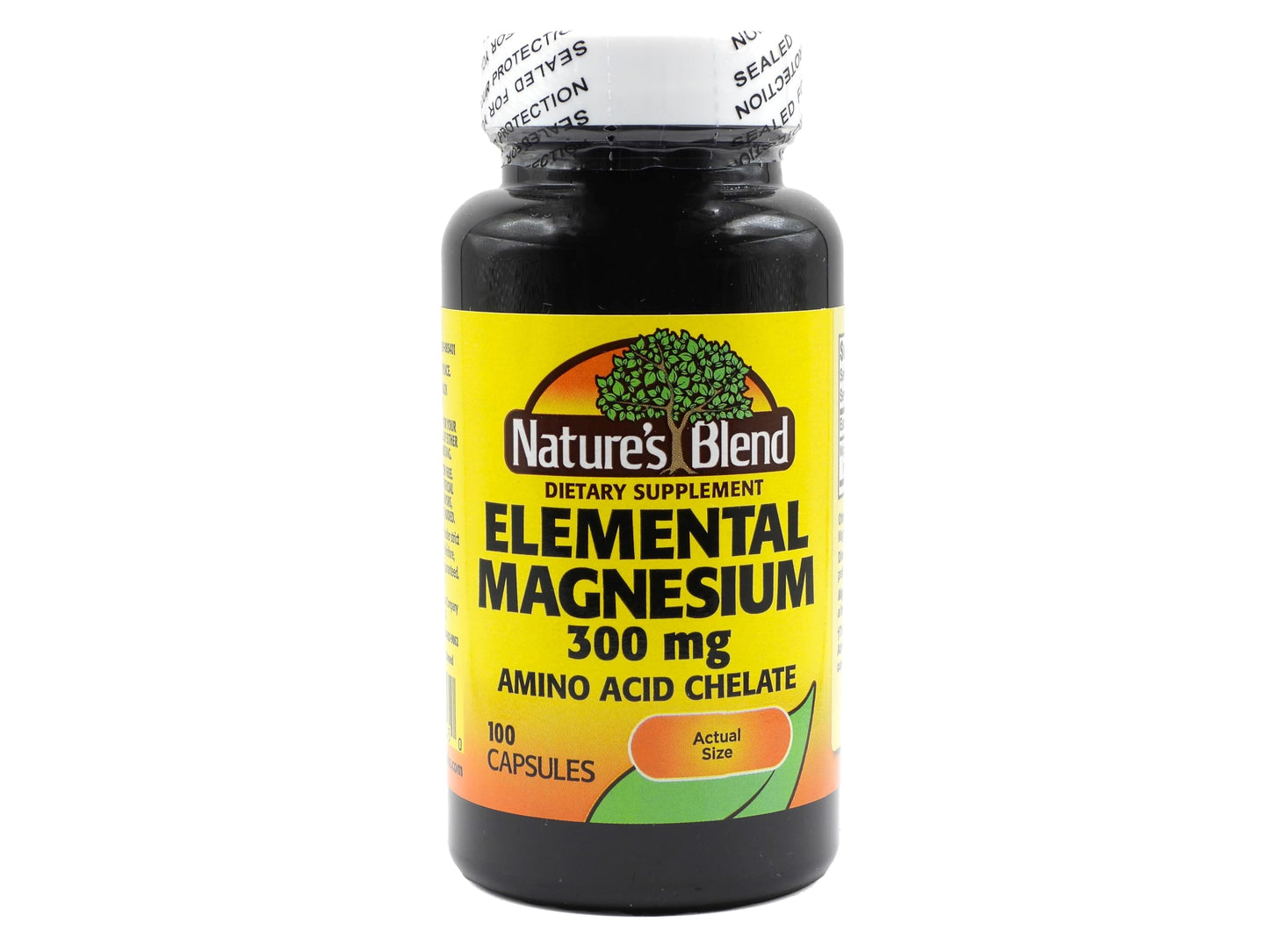 Nature's Blend Elemental Magnesium Amino Acid Chelate 300 mg Capsules, 100 Count
