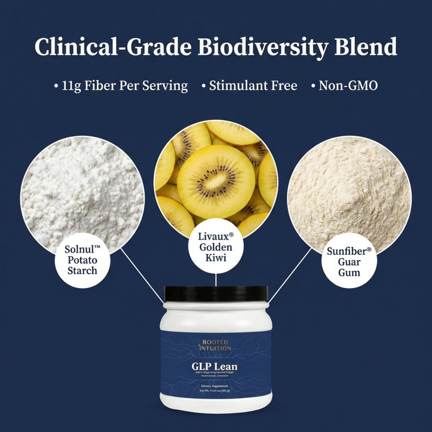Rooted Intuition GLP-1 Fiber Supplement Powder 1.09 lb