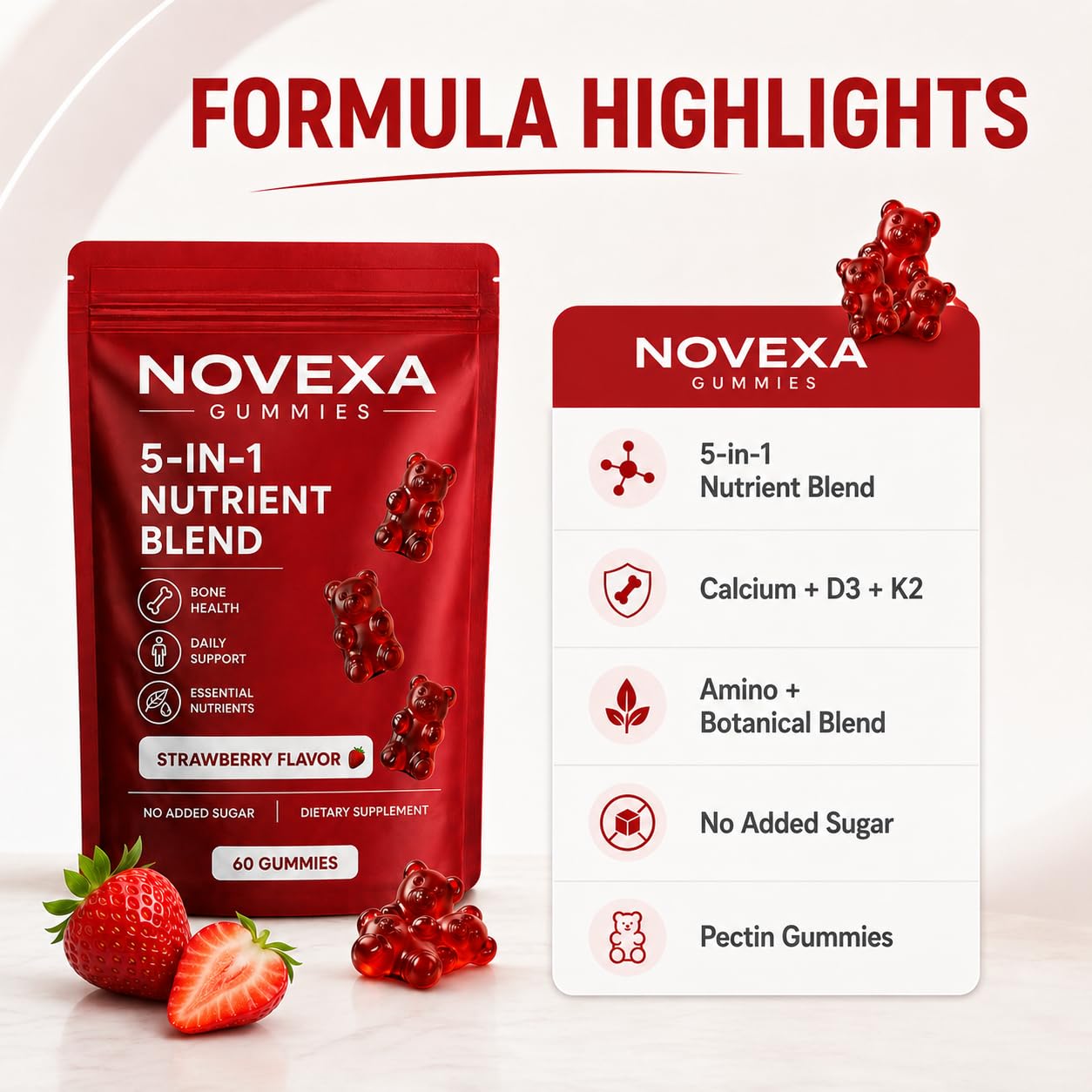 MORTAINE Novexa Growth Gummies 60 Count