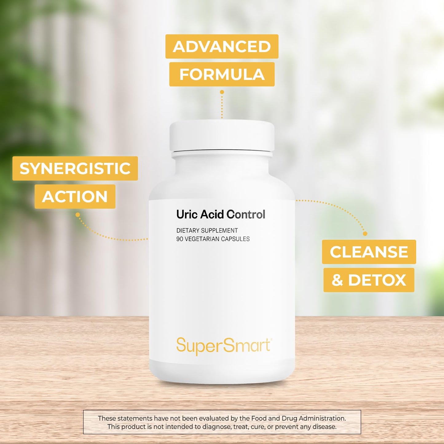 Supersmart Uric Acid Control (All-in-1 Formula) - Advanced Cleanse with Montmorency Tart Cherry, Celery Seed, Turmeric Curcuma Longa - Uric Acid Balance 90 Capsules