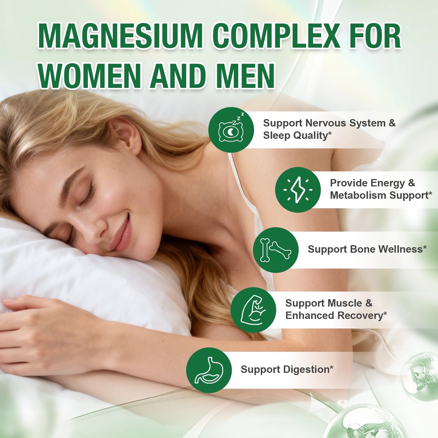 Uarkendos 29-in-1 Magnesium Complex for Women & Men Supplements, 120 Capsules