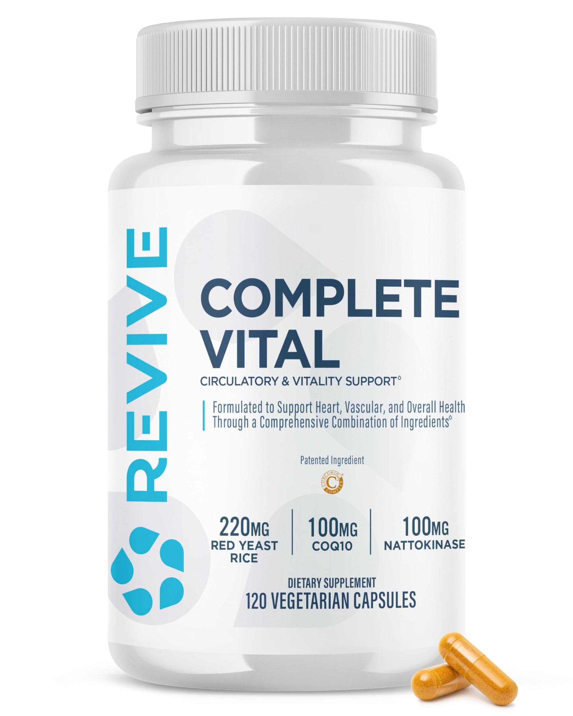 Revive Complete Vital NAC & CoQ10 Capsules, 120 Vegetarian Capsules