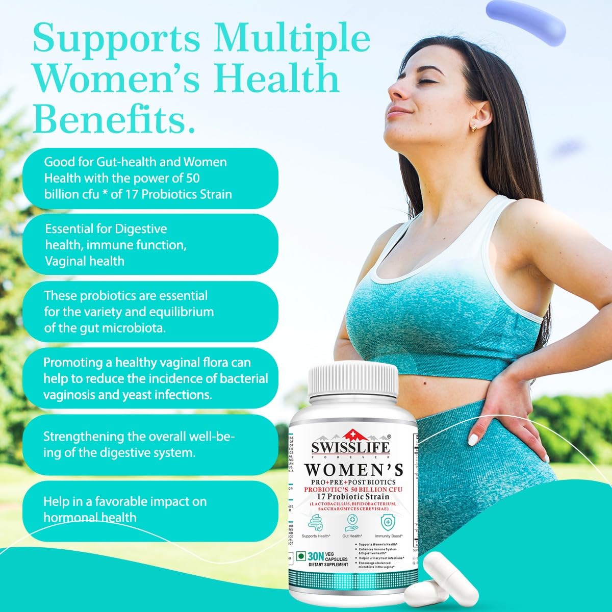 SWISSLIFE FOREVER Women’s Probiotics Capsule 30 Count