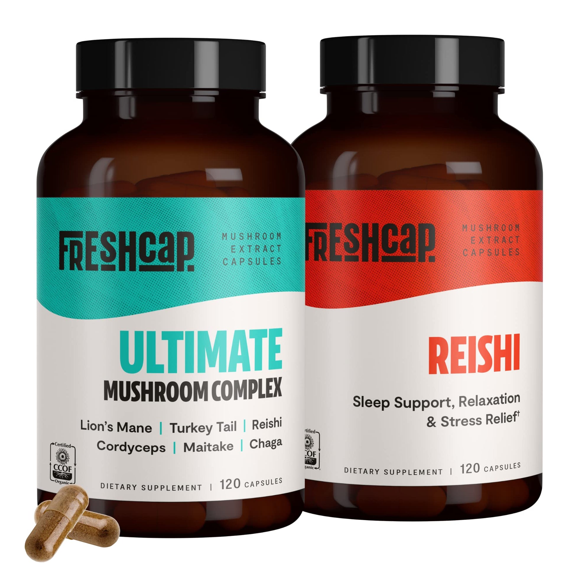FreshCap Mushrooms Stress Bundle Capsules, 2-pack