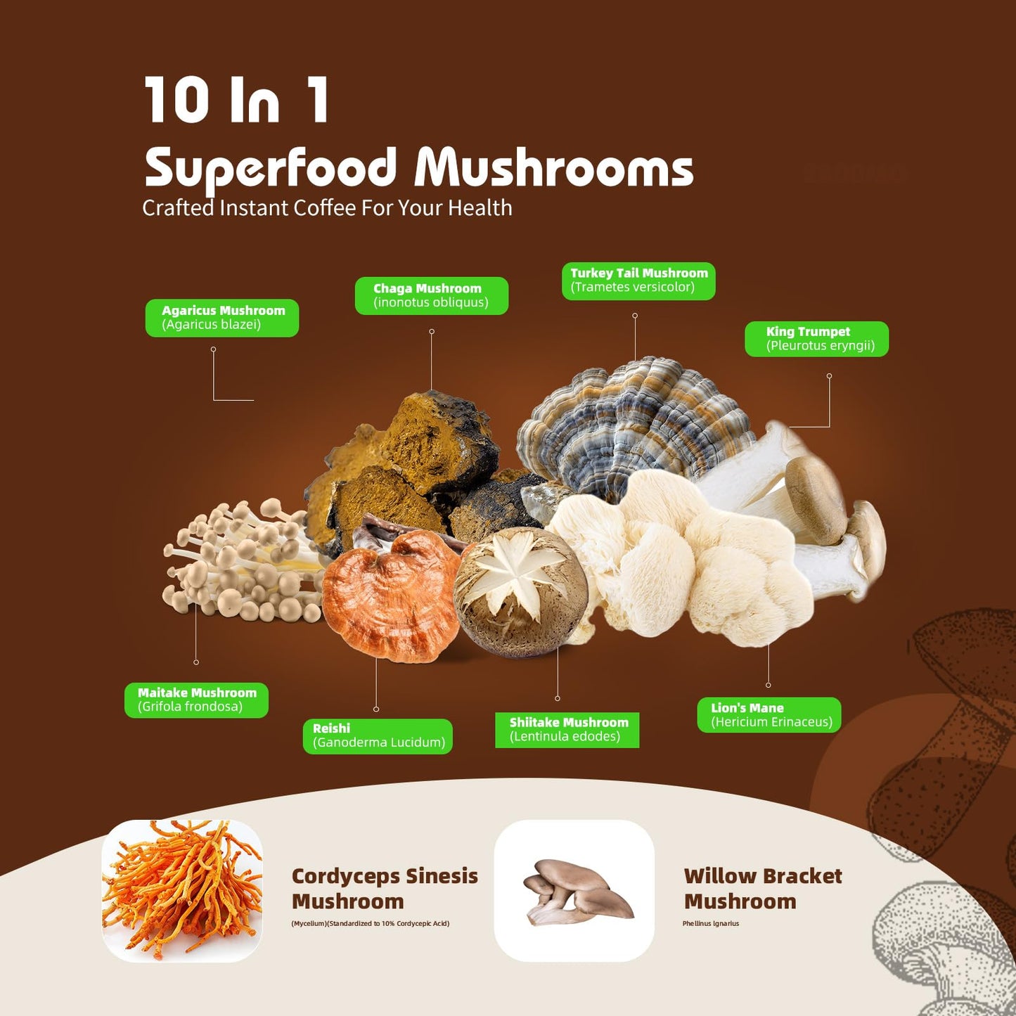 Allcoovita Mushroom Coffee Powder 6.35