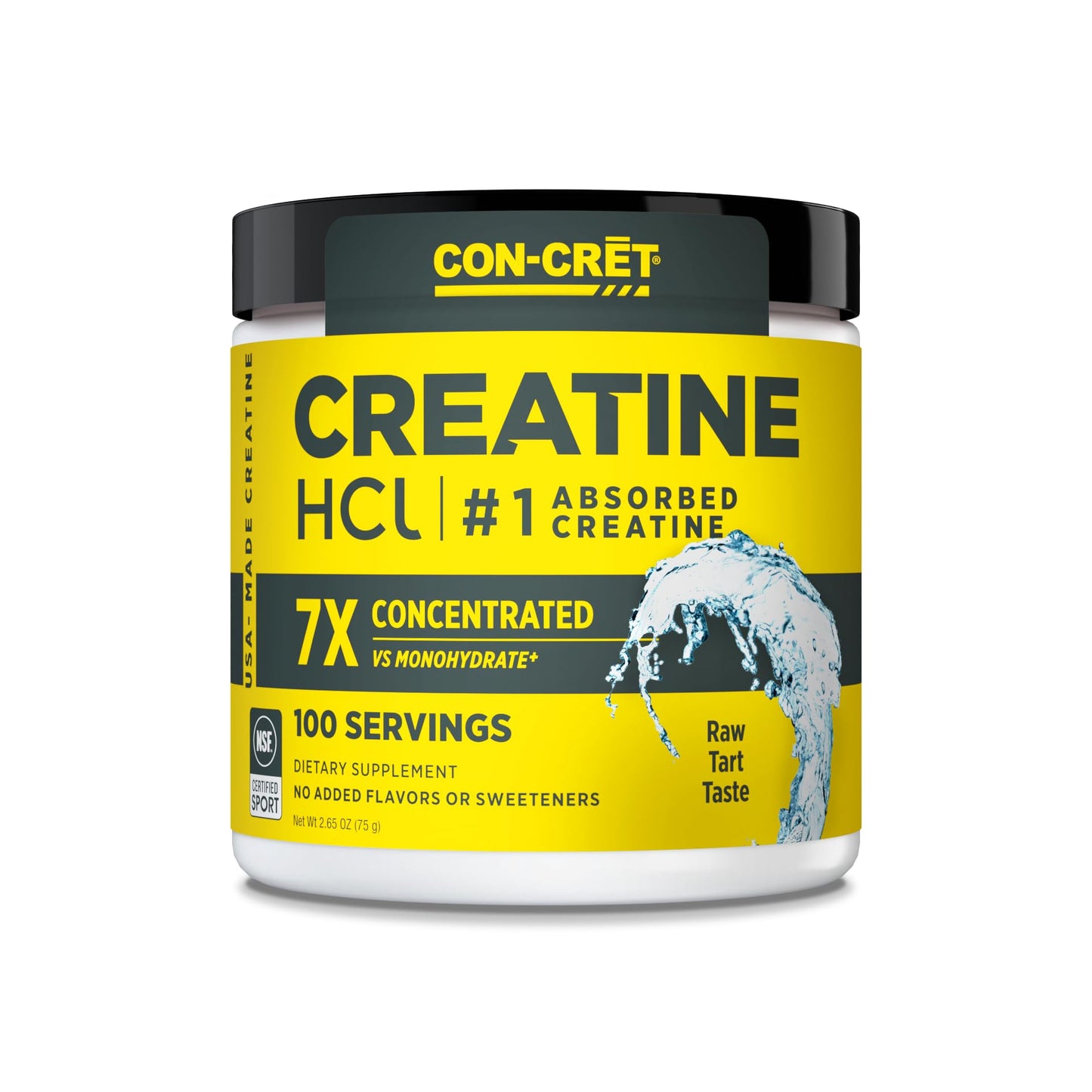 CON-CRET Creatine HCl Powder, 100 Servings