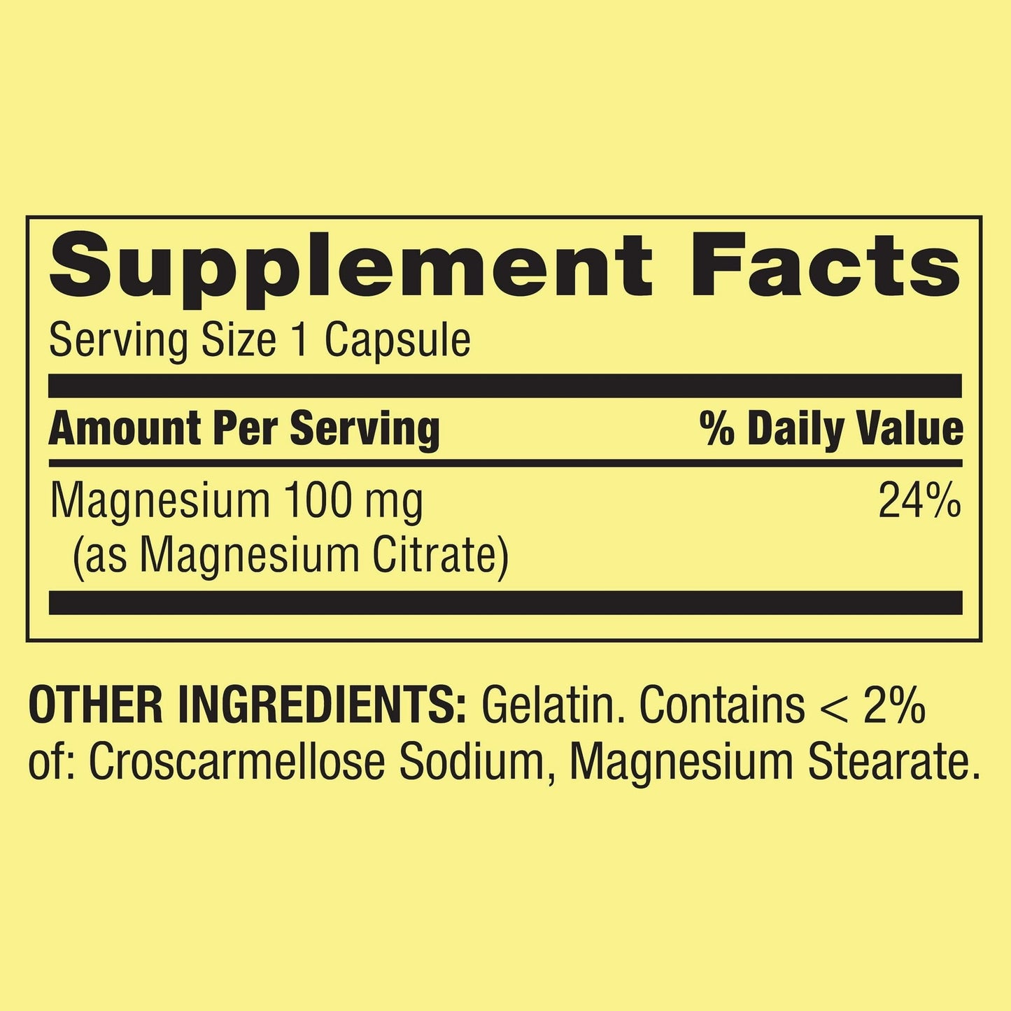 BASKETGOODS Magnesium Citrate 100 mg Capsules, 100 Count