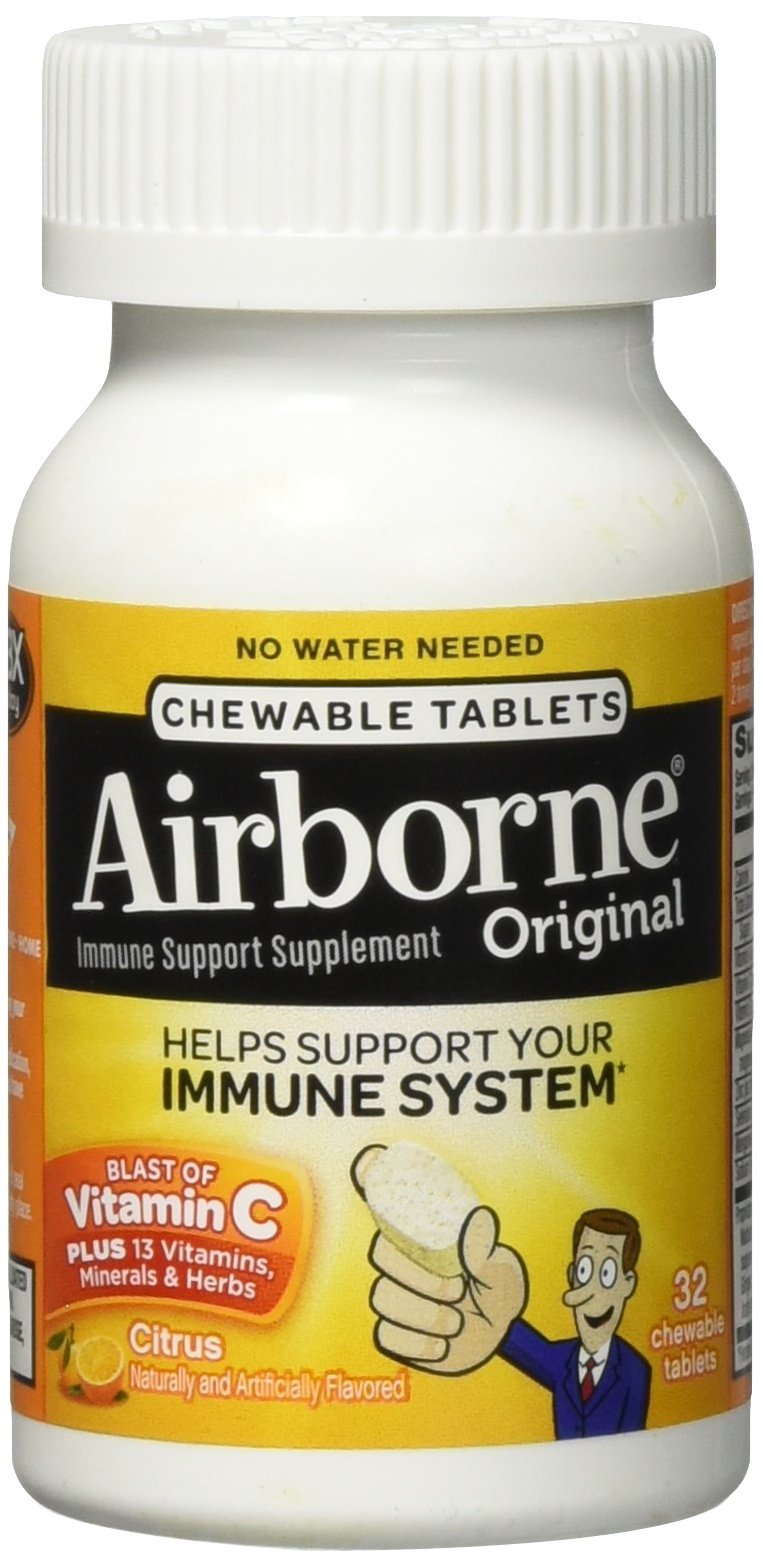 Airborne Citrus Chewable Tablets 32 Count