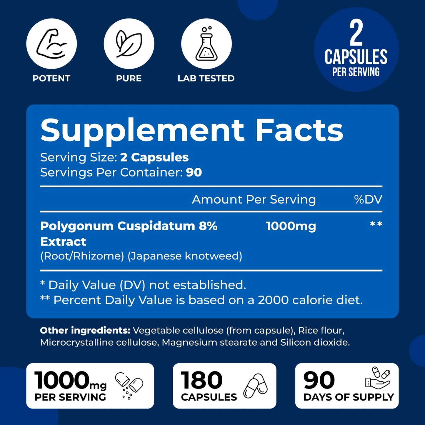 We Like Vitamins Resveratrol Supplement for Antioxidant Support 180 Capsules