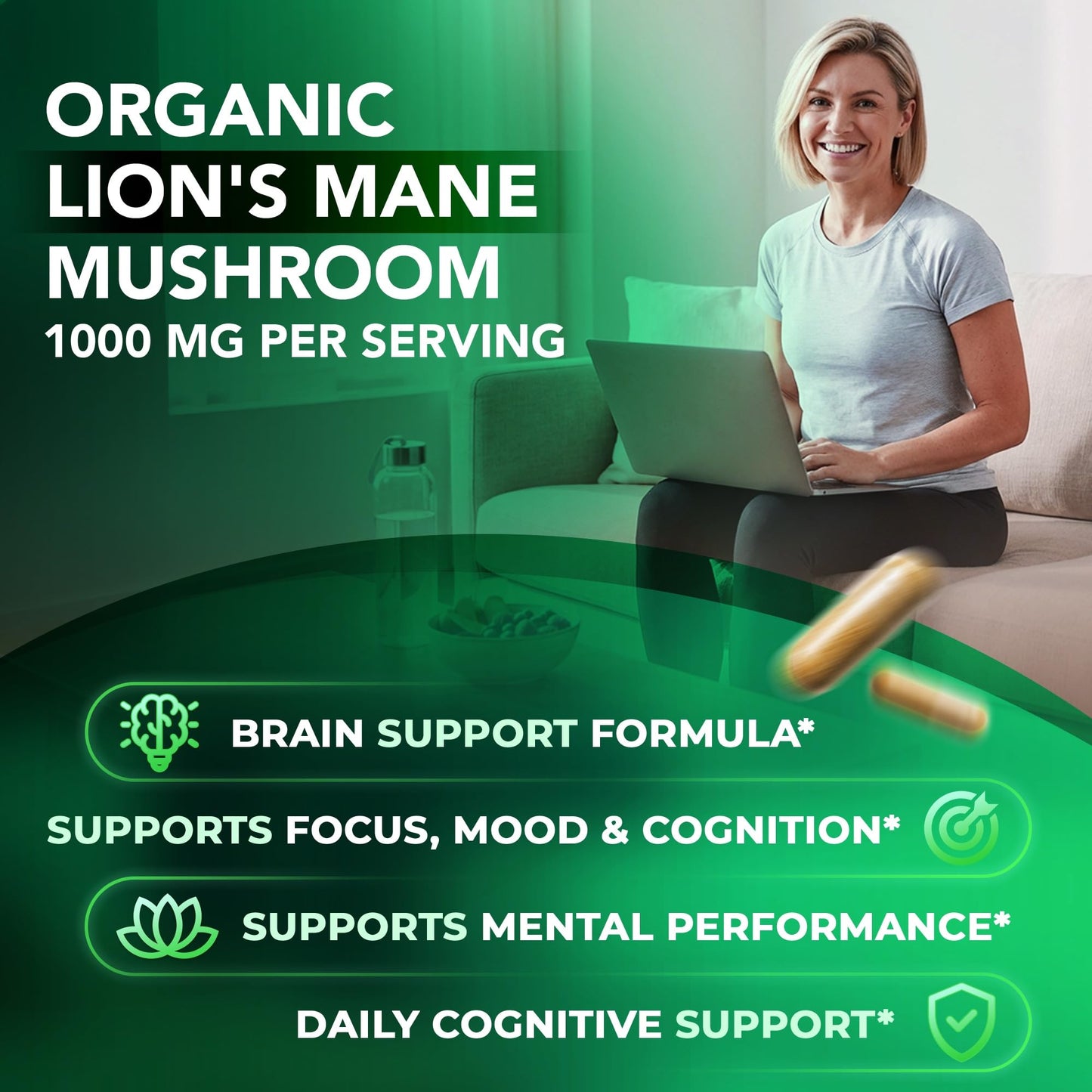 NutriFact Lions Mane Supplement Capsule 60 Capsules