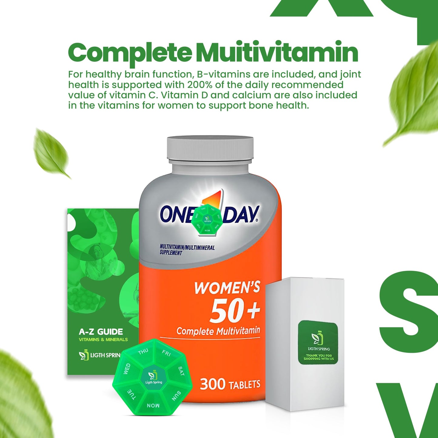 LightSpring Women's 50+ Multivitamin Tablet 300 Count