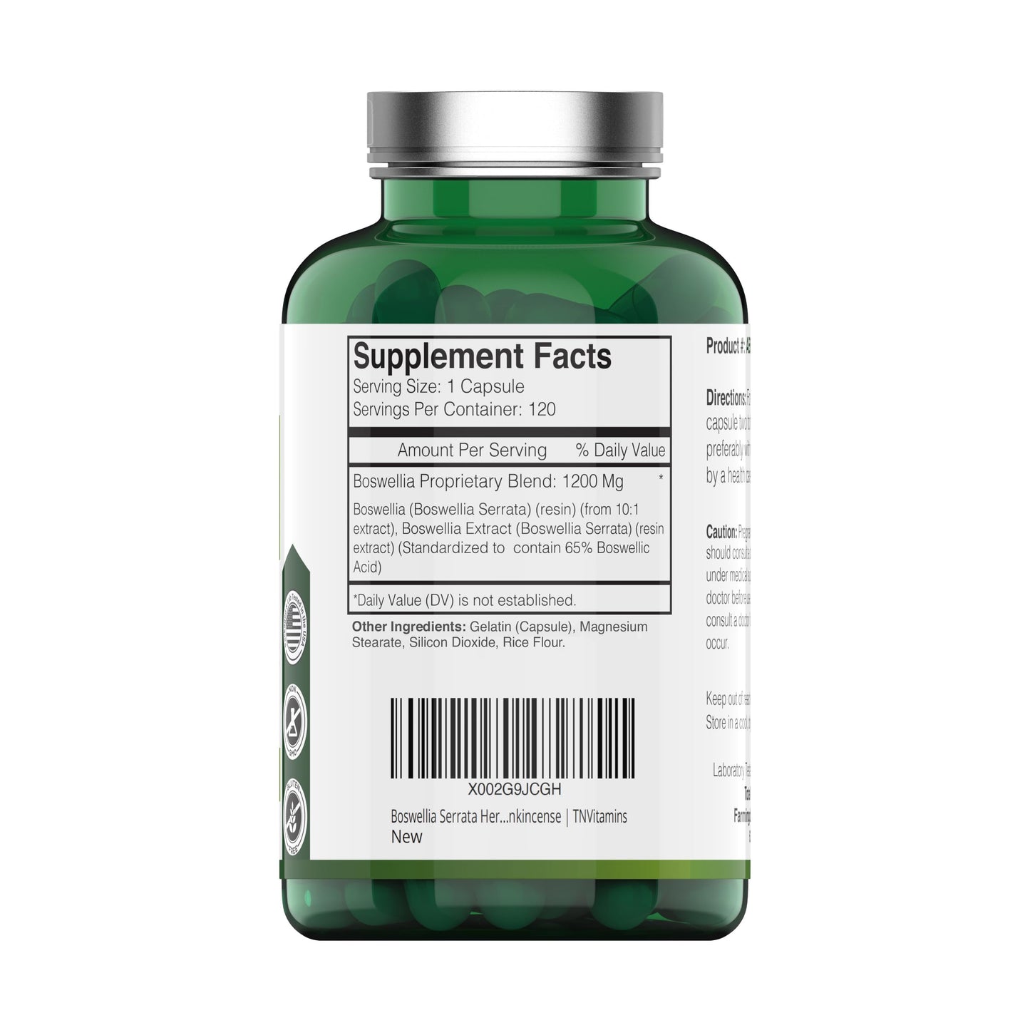 tnvitamins Boswellia Serrata 1200mg & Glucosamine, Chondroitin, MSM Complex 4000mg, 360 Capsules