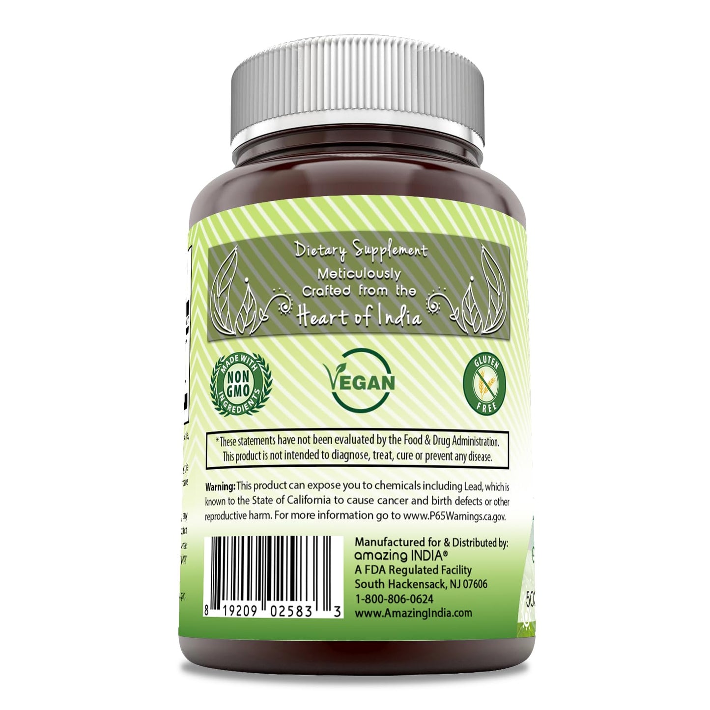 Amazing India Gymnema 500 Mg Veggie Capsule, 120 Count