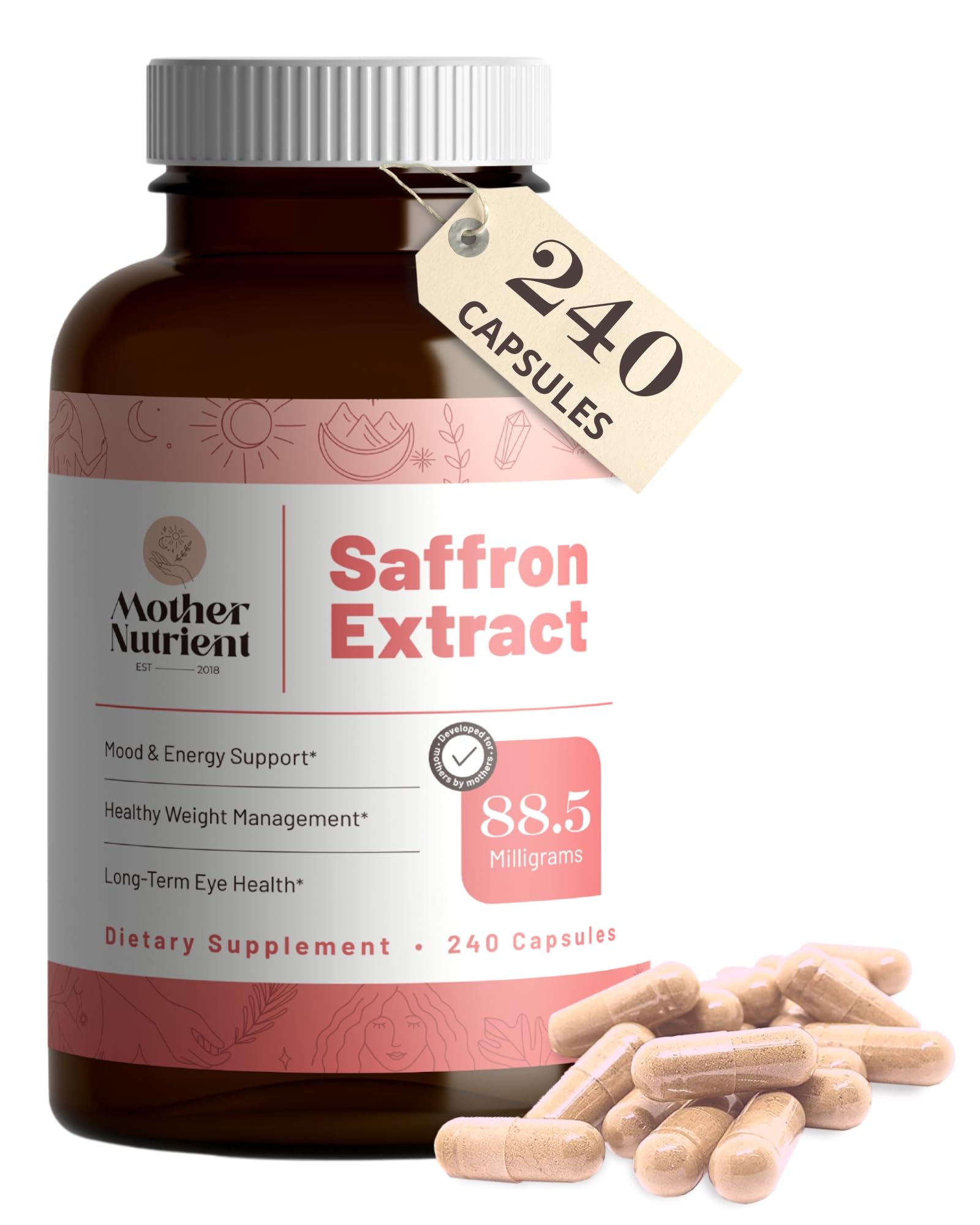 Mother Nutrient Saffron Extract Supplement for Women & Men Capsules 240 Count