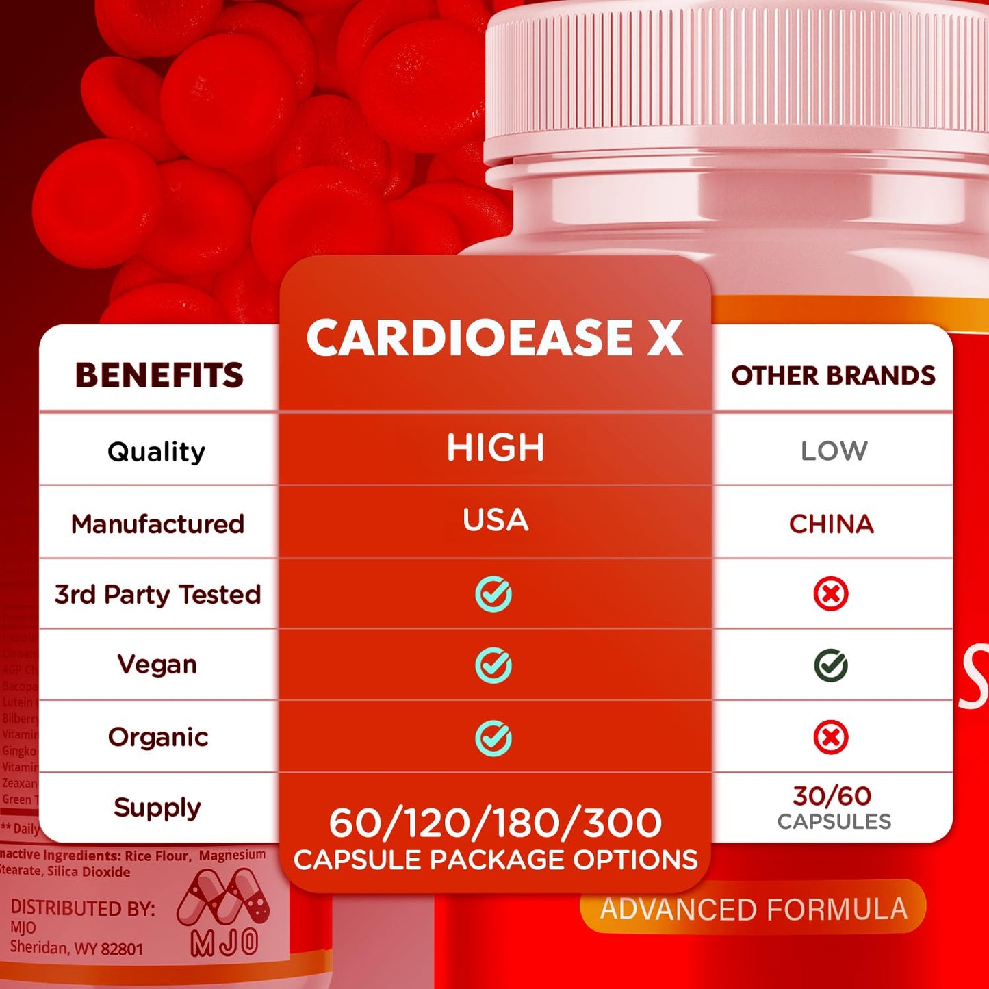 MJO CardioEase X Capsules 60 Count
