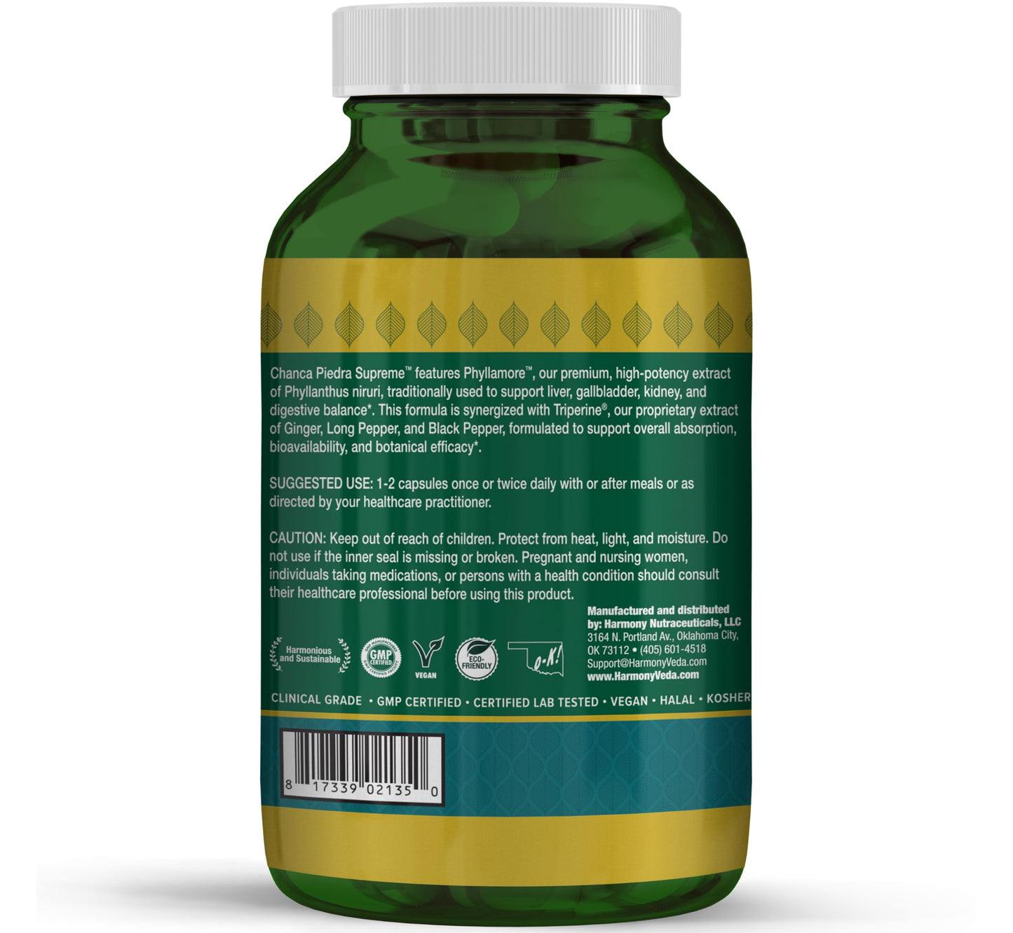 Harmony Nutraceuticals Chanca Piedra Supreme Capsules 120 Capsules