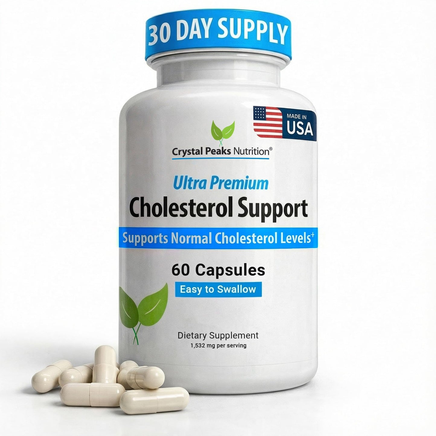 CRYSTAL PEAKS NUTRITION Cholesterol Supplement Capsule 60 Count